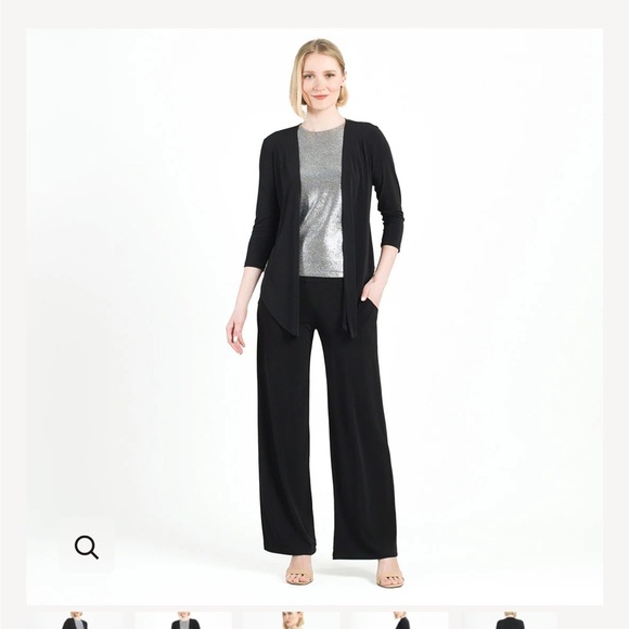 Clara Sunwoo Modern Tie Front Cardigan Black Size XL - Picture 13 of 14